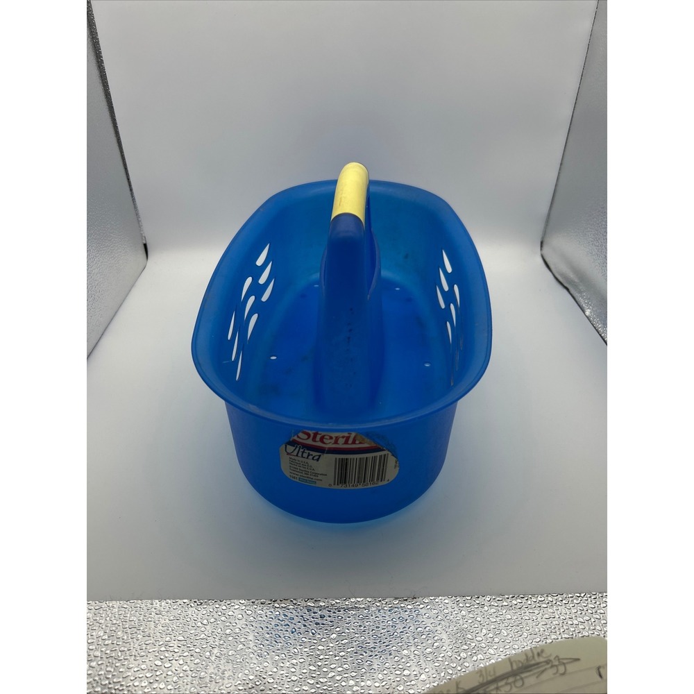 Sterilite Ultra Blue Burst Cleaning Caddy 1581 Yellow Handle Utility Tote 1999